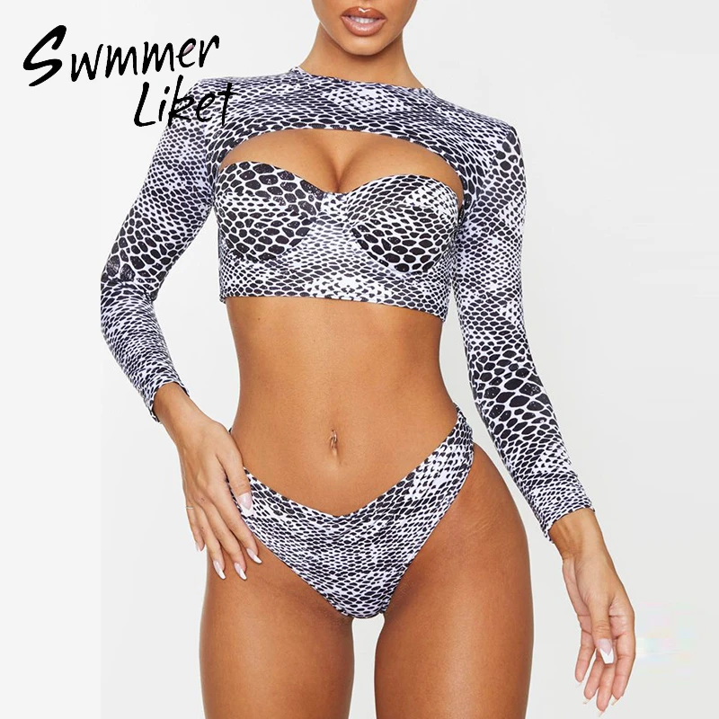 long sleeve underwire swimsuit