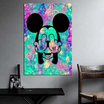 

Modern Multicolored Cartoon Mouse Wall Art Canvas Painting Picture Posters and Prints Gallery Kids Home Decor