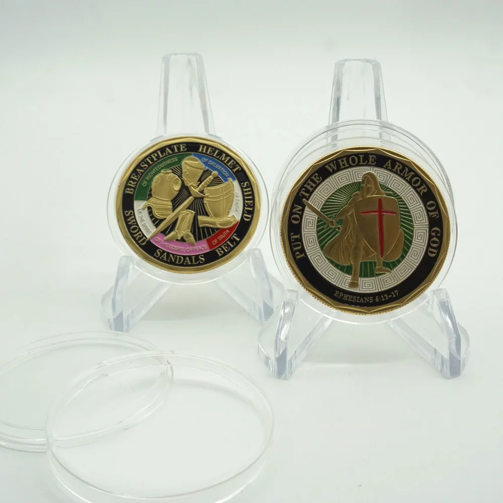 

Newest Put on the Whole Armor of God Commemorative Challenge Coin Collection Gift Home Decoration