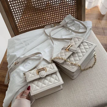 

Lattice Crossbody Bags for Women 2020 New Fashion Luxury Handbag Women Designer PU Leather Shoulder Bag Sac A Main Femme