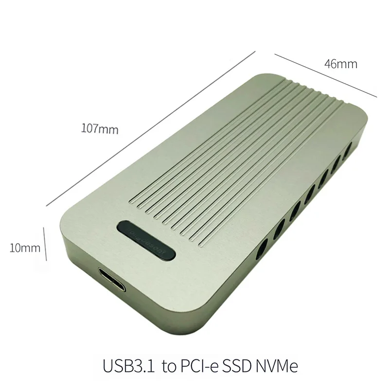  M clave NVME PCI Express M.2 SSD HDD carcasa USB3.1 a PCI-E 30 4x NGFF 2280 caja de móvil para Sams