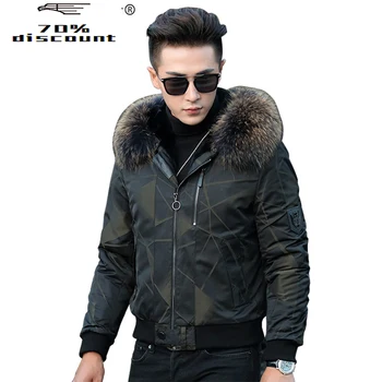 

Real Fur Men Parka Jacket Winter Rex Rabbit Fur Liner Short Parkas Warm Plus Size Abrigo Hombre Invierno LC2809 KJ2632