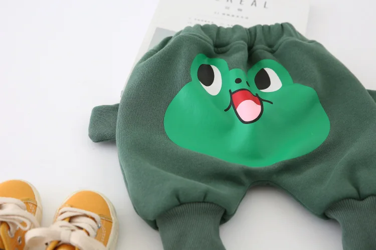Зимние штаны с рисунками из мультфильмов; бархатная детская одежда