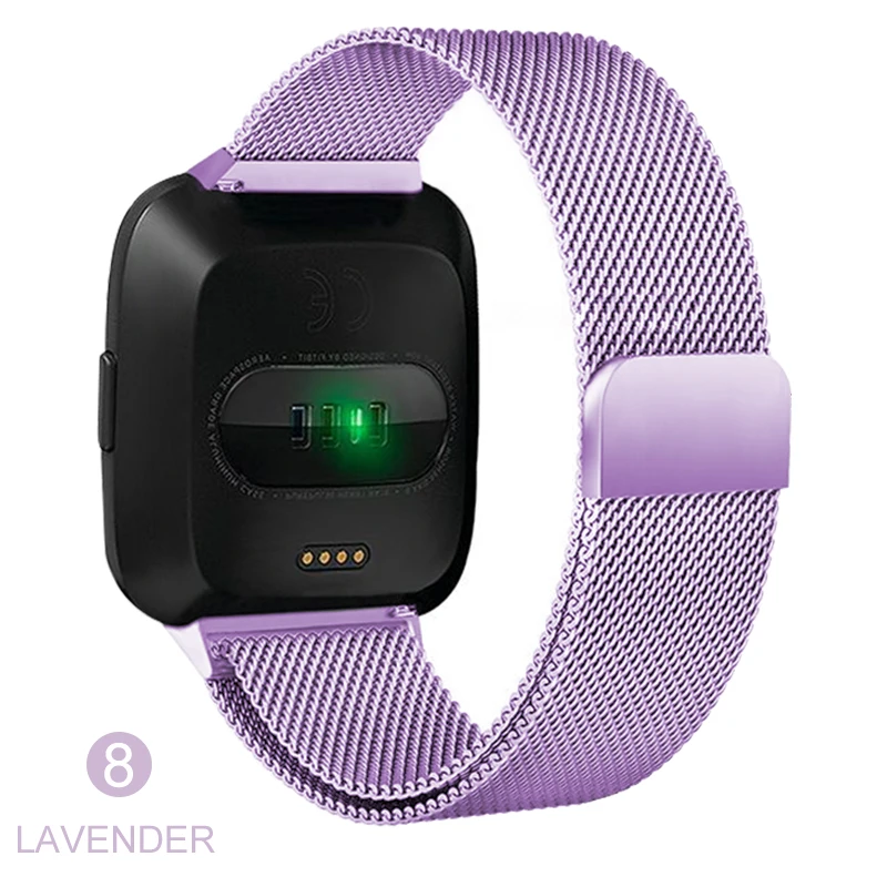 Для Fitbit versa/Versa 2/Versa Live Магнитный Миланский ремешок для часов из нержавеющей стали Сменные Металлические наручные часы SL sportband - Цвет ремешка: Light purple