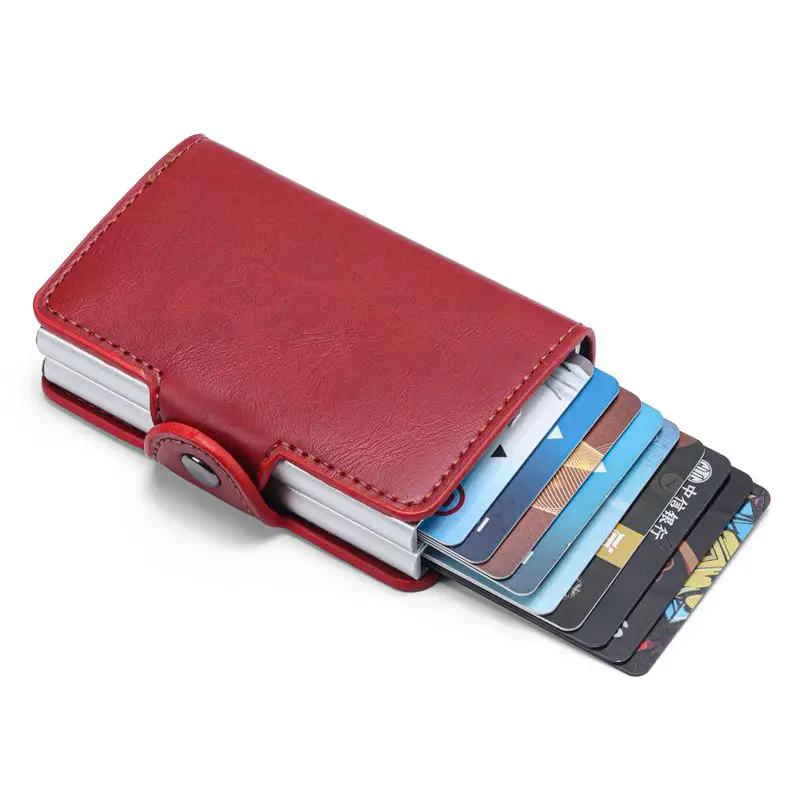 Двойной кредитный держатель для карт металлический ID держатель для карт Rfid бизнес-держатель для карт кошелек для кредитных карт чехол porte carte tarjetero