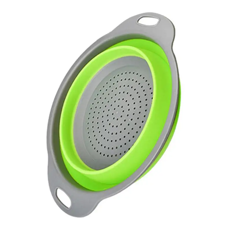 Silicone Collapsible Drain Basket Filter Creative Folding Vegetable Fruit Storage Basket Kitchen Multifunctional Storage Tool