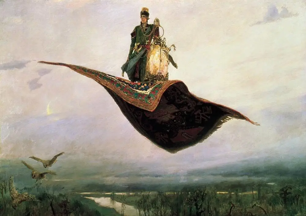

Viktor Vasnetsov: Flying Carpet oil paintings canvas art Prints Wall Art For Living Room Bedroom Decor