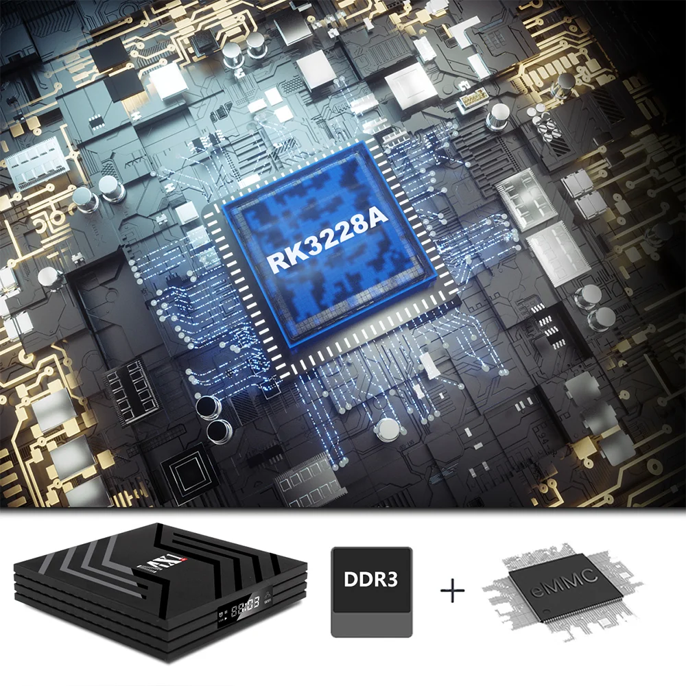 2021 Смарт ТВ коробка Android 9 0 с двумя камерами процессор Rockchip RK3228A DDR3 2 Гб Оперативная