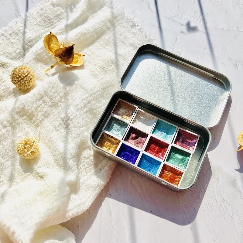 glitter water colour