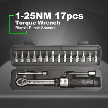 

2019 New 1/4inch Steel Click Adjustable Torque Wrench Tools kit set Bicycle Bike Repairing Spanner Hand Tool set