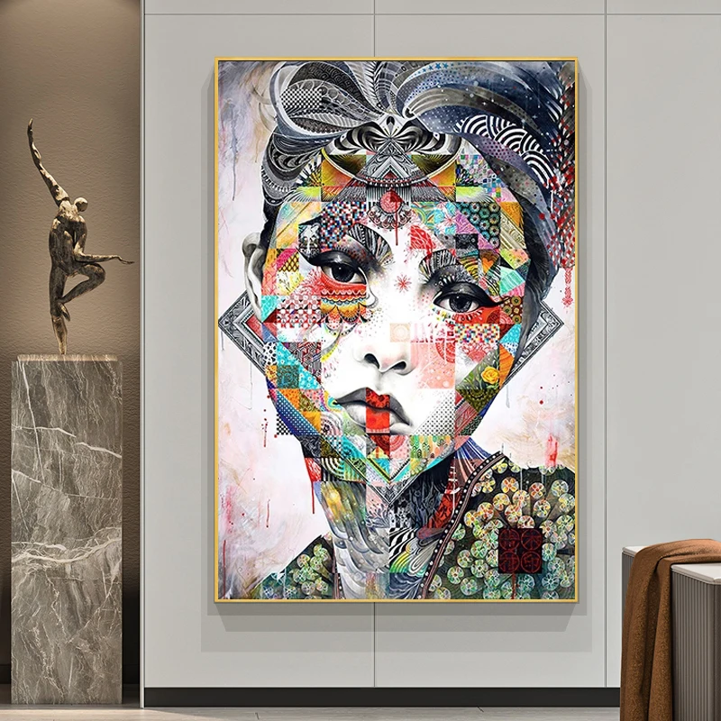 

Abstract Colorful Girls Canvas Art Posters and Prints Modern Art Graffiti Pop Art Paintings Pictures for Living Room Decor