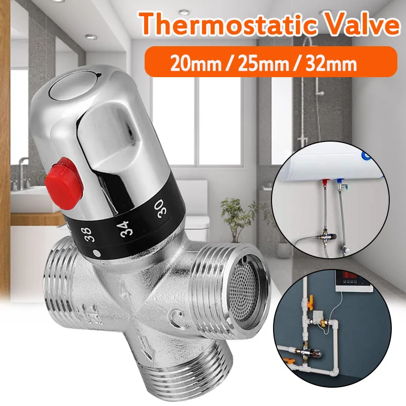 Brass Pipe Thermostat Faucet Thermostatic Mixing Valve Bathroom Water Temperature Control Faucet Cartridges