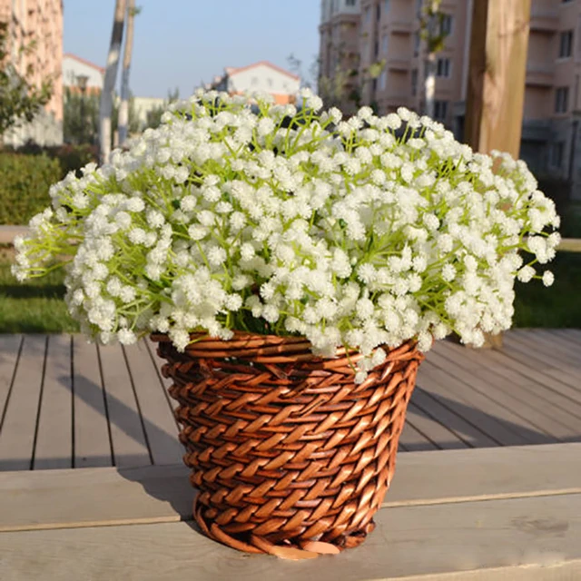 1Pcs White Babies Breath Flowers Artificial Fake Gypsophila DIY Floral  Bouquets Arrangement Wedding Home Decor Artificial