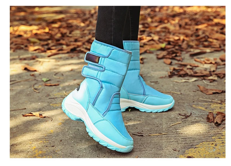 JIANBUDAN/ г. Новые теплые зимние ботинки больших размеров уличные водонепроницаемые женские хлопковые ботинки удобные женские ботинки с плюшевой подкладкой и высоким берцем