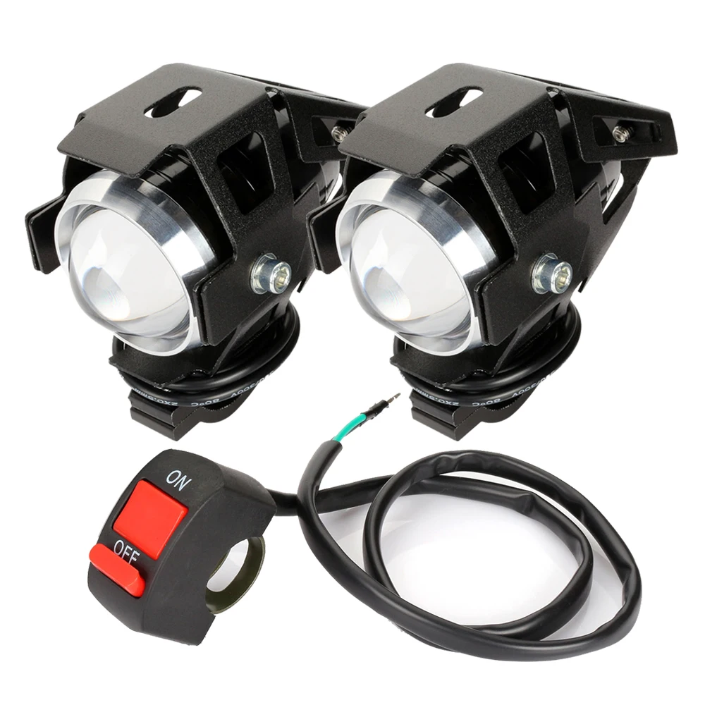 

1pair Motorcycle Headlights U5 led moto light DRL Headlamp Motorbike auxiliary Lamp Fog Spotlights Universal D40