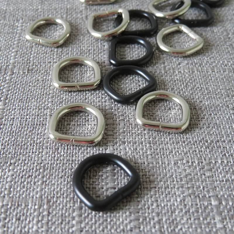 100pcs 개 고양이 고리 가방 스트랩에 대 한 10mm 12mm 금속 D 링 버클 내부 도매 벨트 루프 걸쇠 모자 바느질 DIY 액세서리
