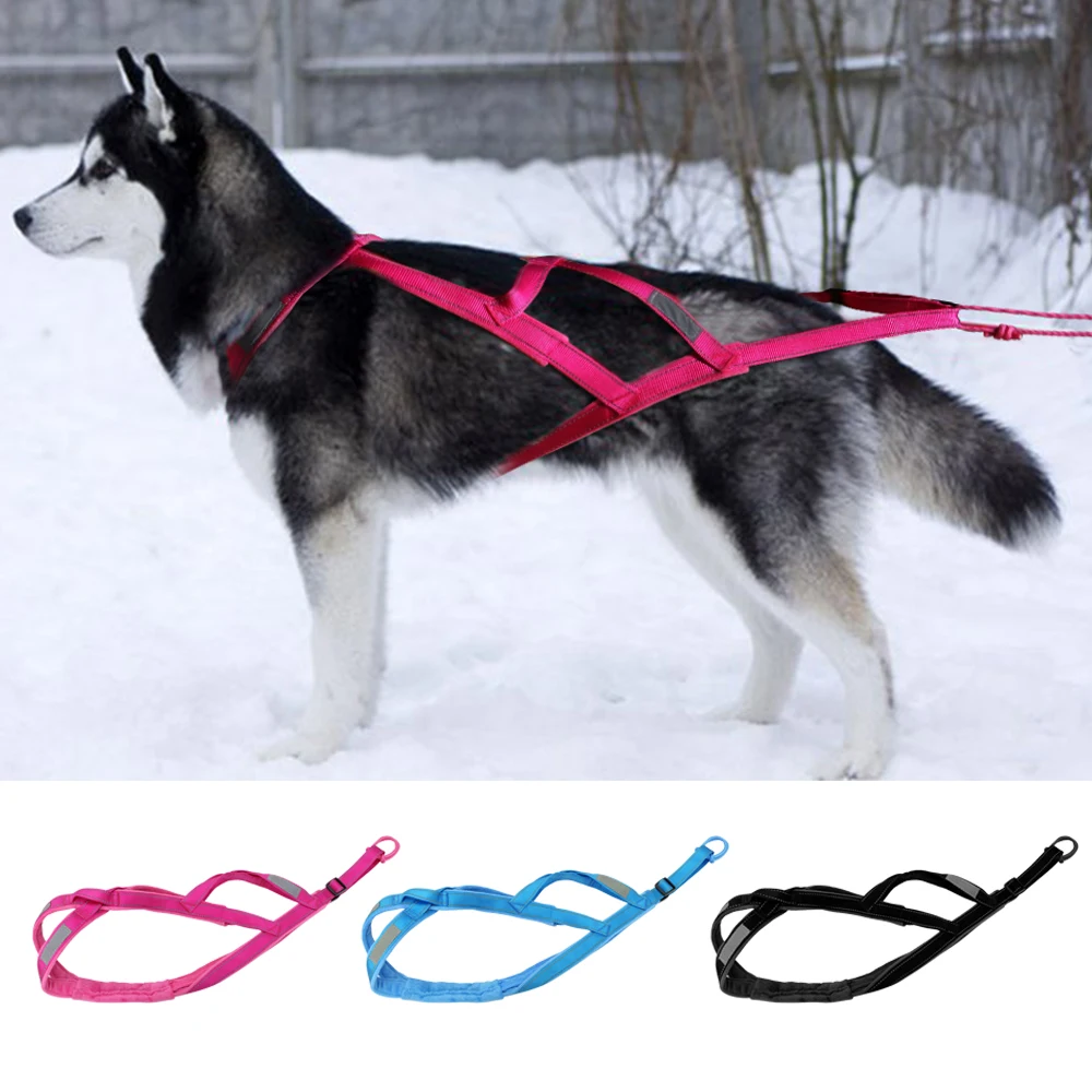 Dog Sled Harness Pet Weight Pulling Harness Mushing X Back Harness For