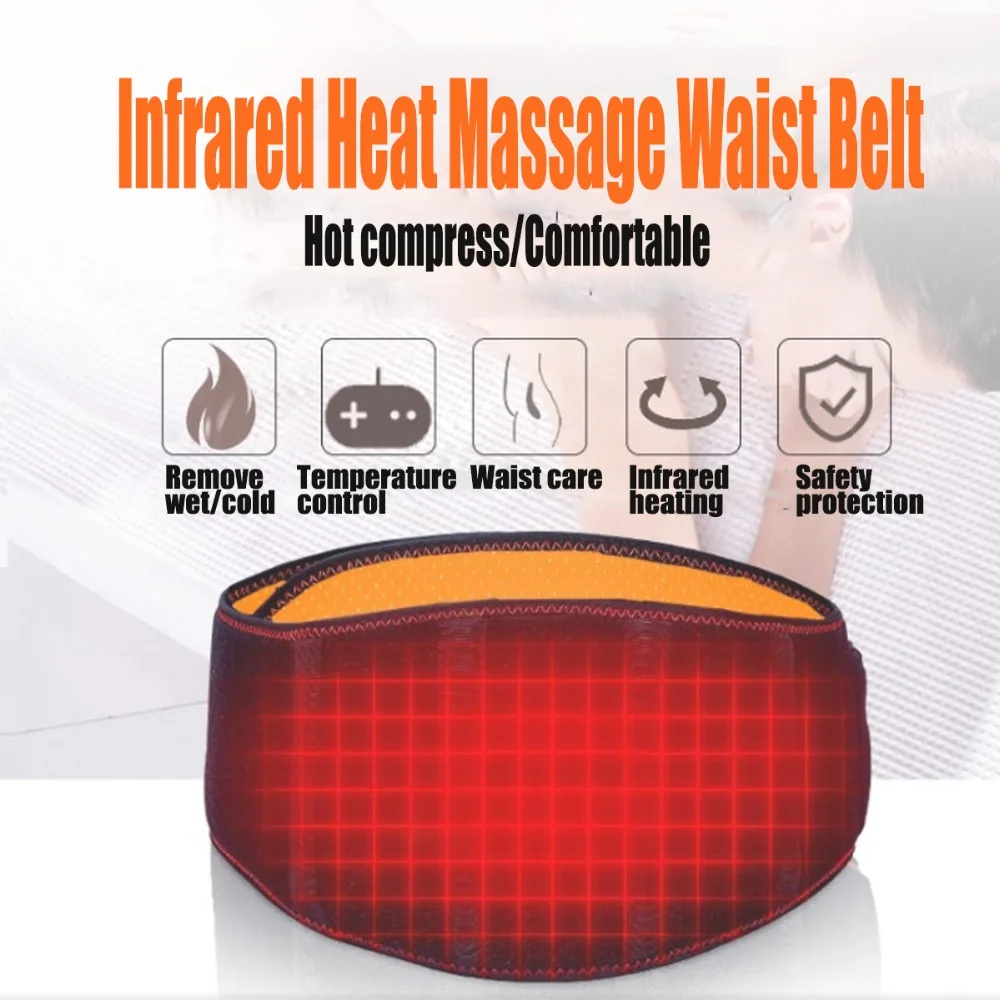 

USB Electric Heating Belt Back Massage Infrared Tourmalin Waist Support Brace Band Warmer Relief Pain Belly Thermal Heat Pad