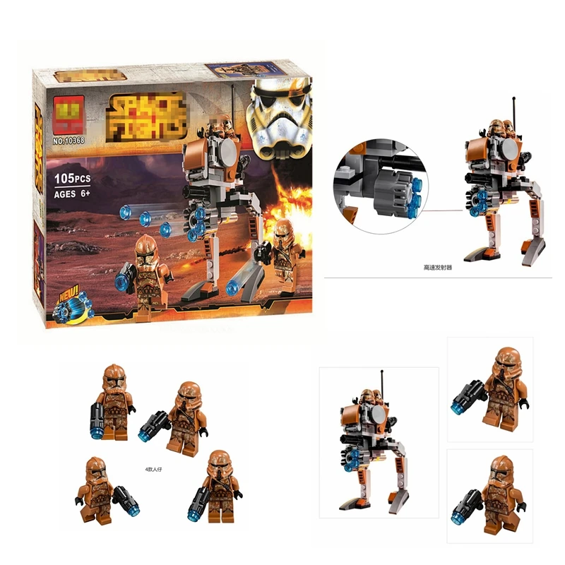 105 шт Звездные войны Geonosis 10368 десантники совместимы с Legoings 75089 блоки Строительные
