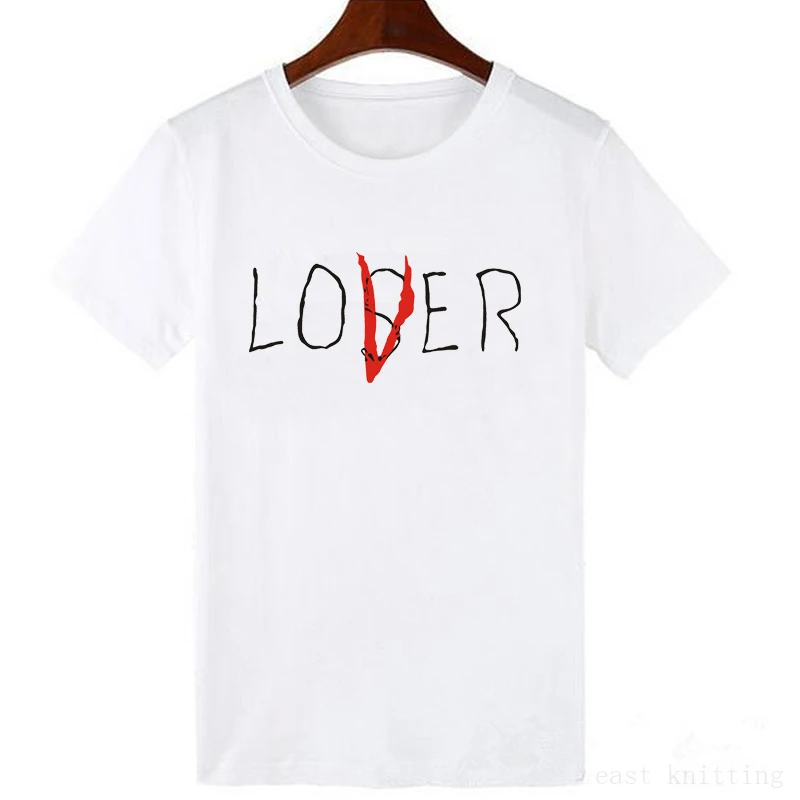 Harajuku футболка Женские футболки топы Loser Lover одежда с буквенным принтом женская