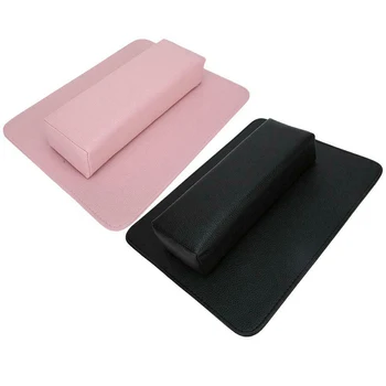 

1SET Nail Art Salon Hand Pillow Arm Rest Holder Cushion Mat Wrist Support Manicure Pad Pink/Black