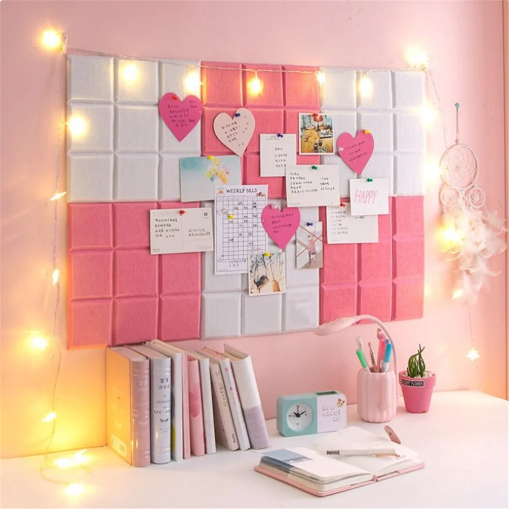 Nordic Style Adhesive Felt Message Board Office Planner Schedule Letter Note Board Photo Display Home Bedroom Wall Decoration 1