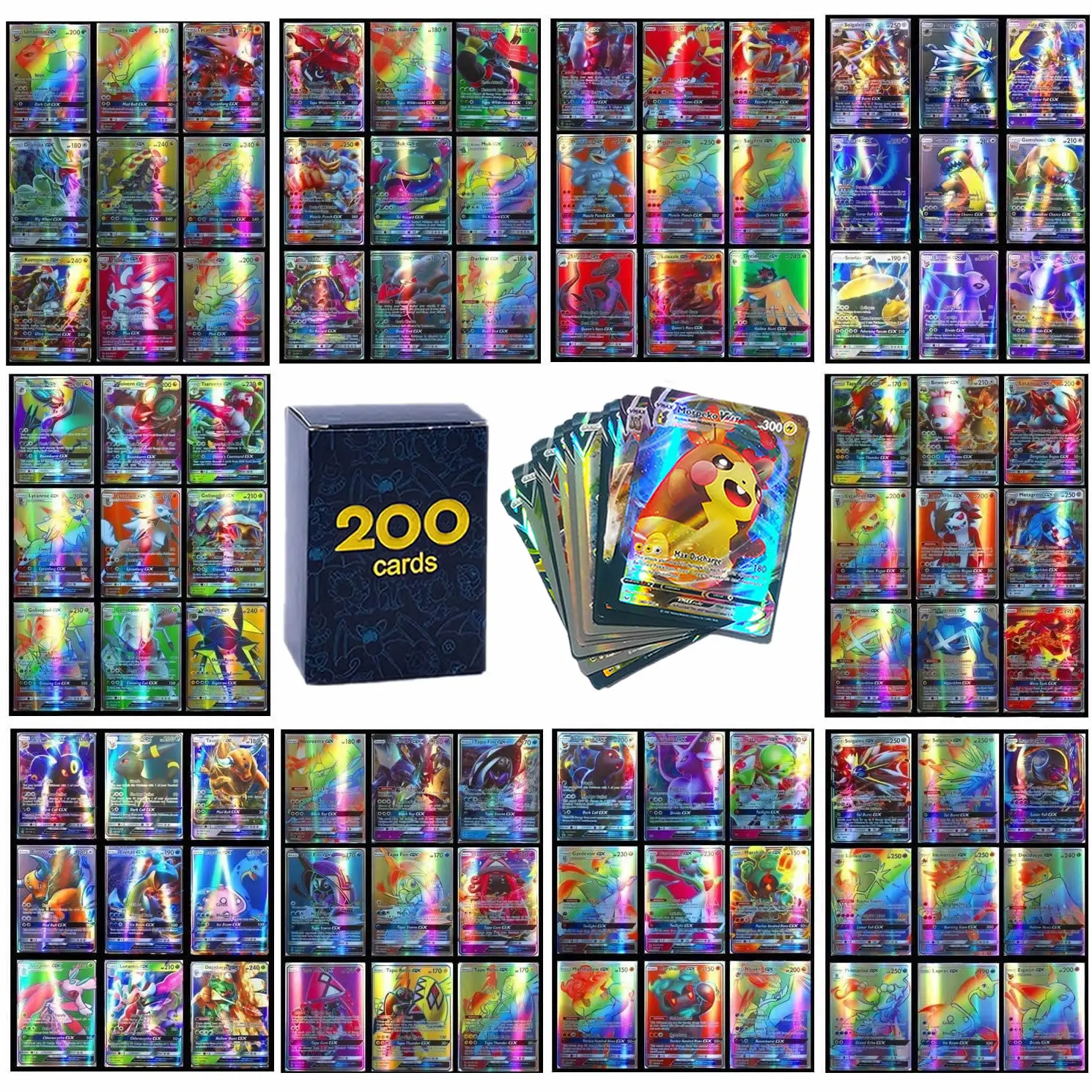 Новые блестящие карты Pokemon No Repeat TAKARA TOMY GX EX Game VMAX TAG TEAM Battle торговая карточка Лидер