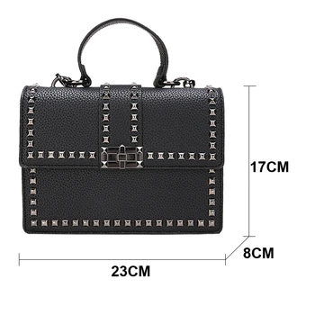 

2020 Brand Women Bags Luxury Handbags Women Messenger Bags Cover Rivet Bag Girls Fashion Shoulder Bag Ladies PU Leather Handbags