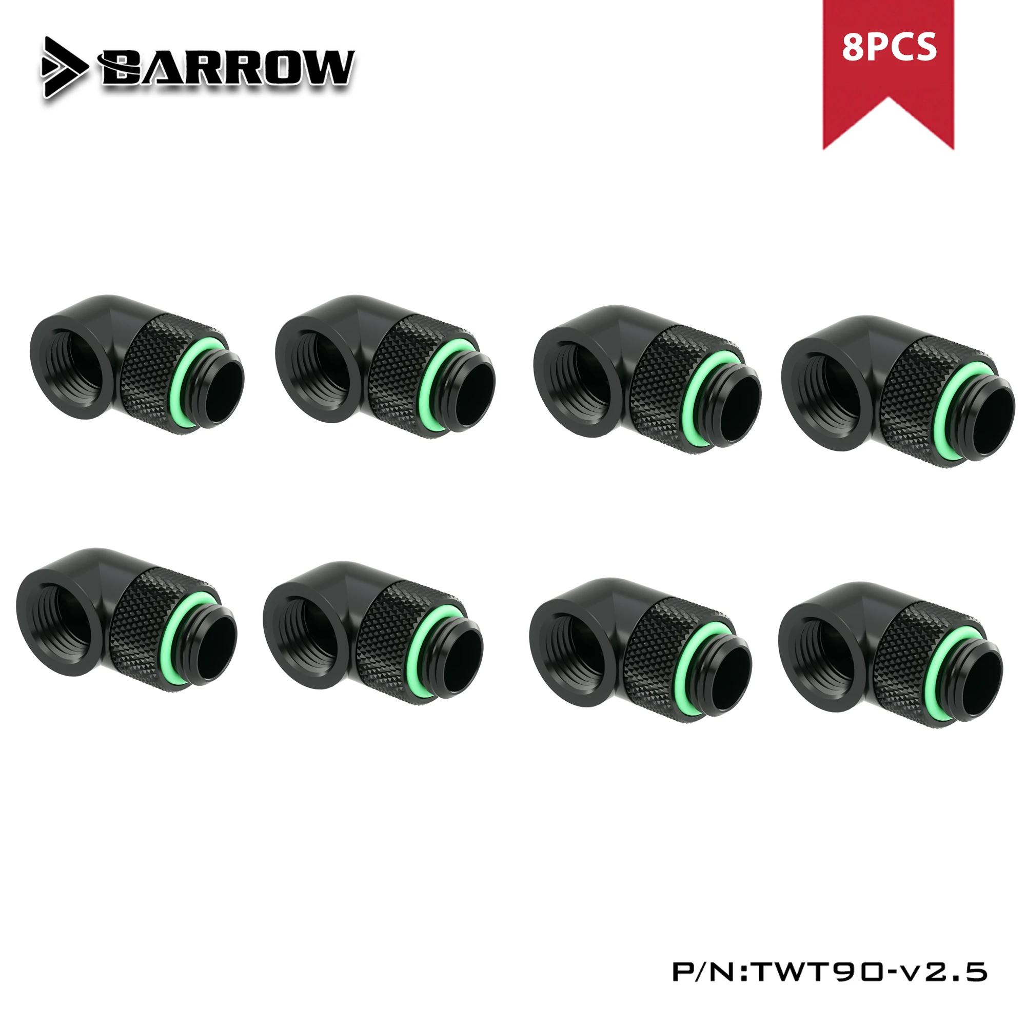 BARROW 8 шт. G1/4 ''резьба 90 градусов Вращающийся адаптер для фитинга вращающийся
