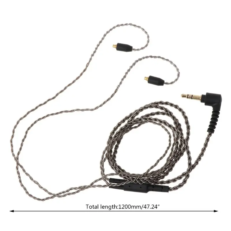 MMCX SE535 посеребренный кабель съемный провод для Shure SE215 SE315 SE846 UE900 наушники для iPhone Xiaomi гарнитура аксессуары
