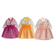 Для детей возрастом от 1 года до 6 лет для детей ясельного возраста традиционный костюм ханьфу принт древний народ костюм Длинные рукава костюм принцессы Детские платья для девочек