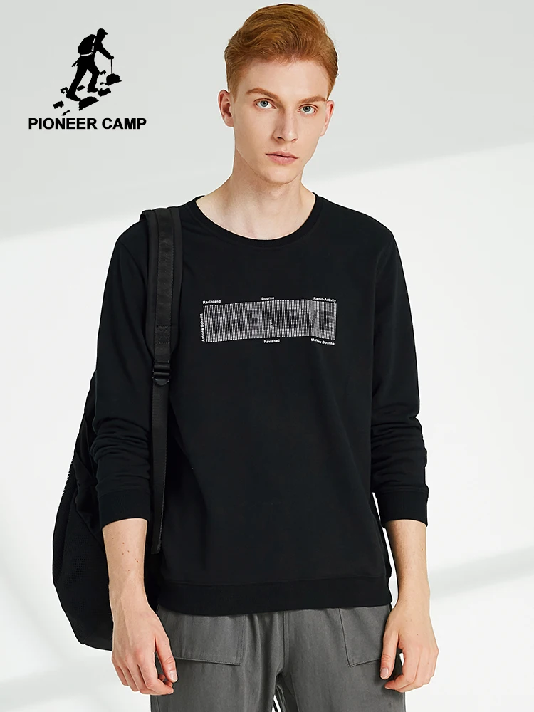 Pioneer Camp спортивная толстовка мужская хлопковая черная точка печати вырез
