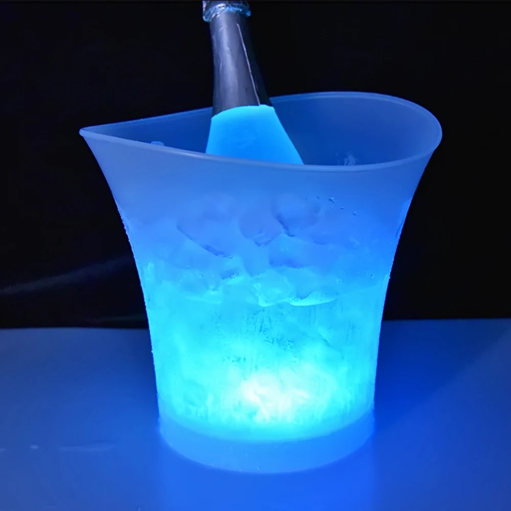 5L 6 Colors LED Ice Bucket Light Up Champagne Beer Bucket Holder Bars Nightclubs Bars Night Party Wine Drink Beer Juice Buckets