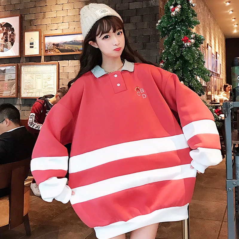 Толстовки женские мягкие свободные Kawaii Ulzzang толстые высококачественные женские студенческие осенне-зимние простой в Корейском стиле Женская шикарная одежда