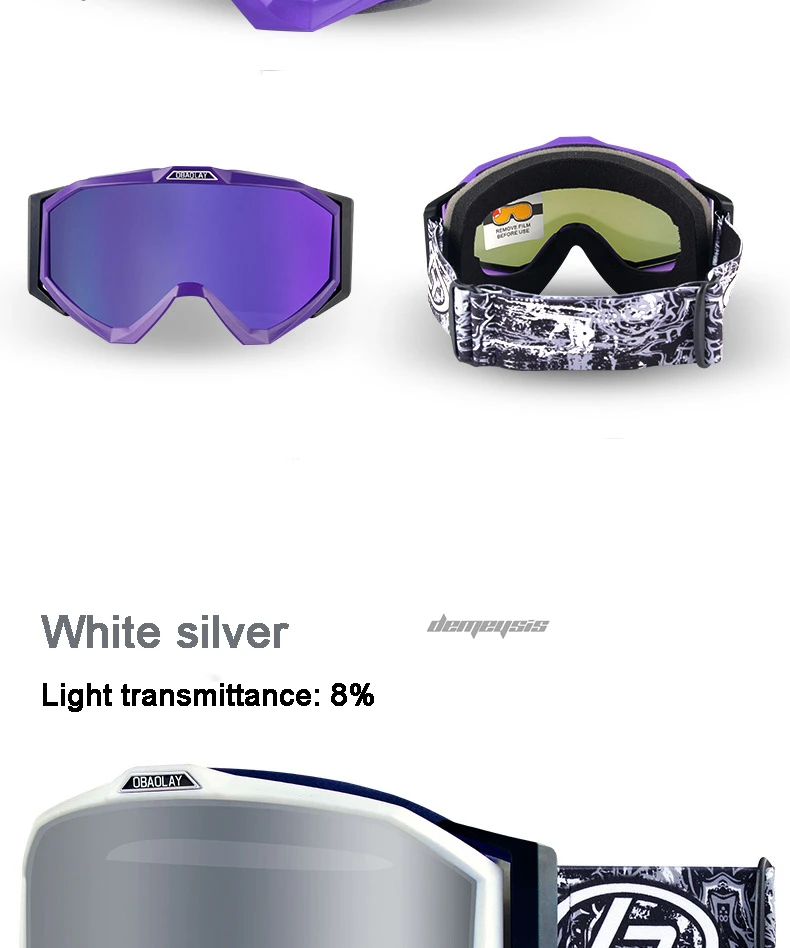 Лыжные очки для мужчин и женщин, анти-туман, анти-УФ очки для сноуборда, защитные ветрозащитные очки для катания, аксессуары для лыж, очки