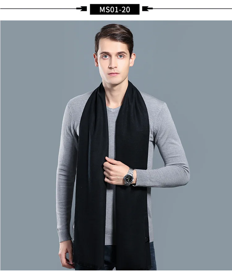 Luxury Brand Plaid Cashmere Scarf for Men Winter Warm Neckerchief Male Business Scarves Long Pashmina Christmas Gifts