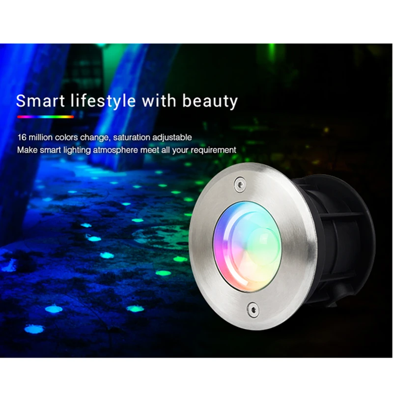 Светодиодный подземный светильник Miboxer 5 Вт/9 Вт светодиодный RGB + CCT ПОДЧИНЕННЫЙ IP68