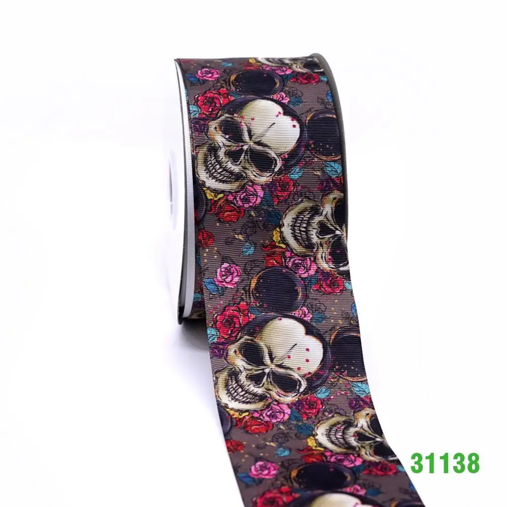 31138 50 ярдов Хэллоуин напечатанный grosgrain ленты 31130 - Цвет: 31138