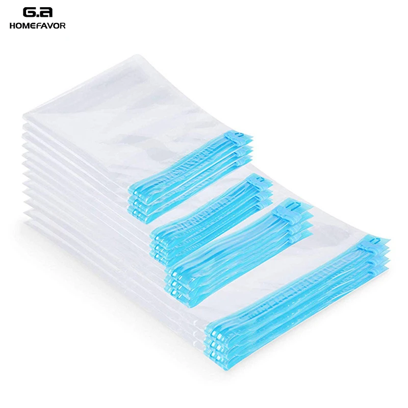 Sacos comprimidos de vácuo com 12 ou 6 pacotes, sacos transparentes para economia de espaço de roupas, armazenamento de compressão selado para casa e viagem sacos de sacos