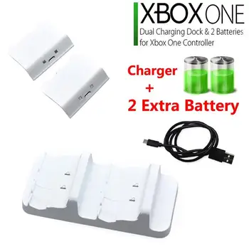 

Universal White 2pcs Rechargeable Batteries With Dual Charging Dock Controller Charger For XBOX ONE Rechargeable Battery Pack