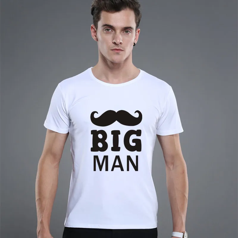 Футболка для сына с надписью Big Man Little одежда папы белая футболка летние топы