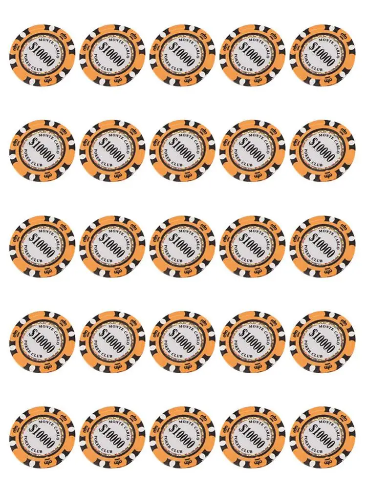 25PCS Poker Gaming Chips Entertainment Dollar Coins 14g Printing for Gaming Tokens Plastic Coins Poker Chips Set
