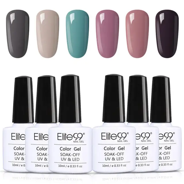 Elite99 10ML 6 teile/satz UV Gel Nagellack Kit Tränken Weg Vom UV LED Nagel Gel Lack Maniküre Set Vernis semi Permanent Hybrid Nagel Set