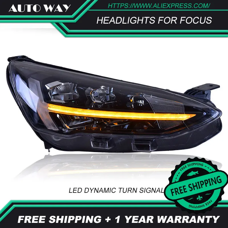 Автомобильный Стайлинг для Ford Focus фары 2019 динамический сигнал Led Drl Hid Bi Xenon