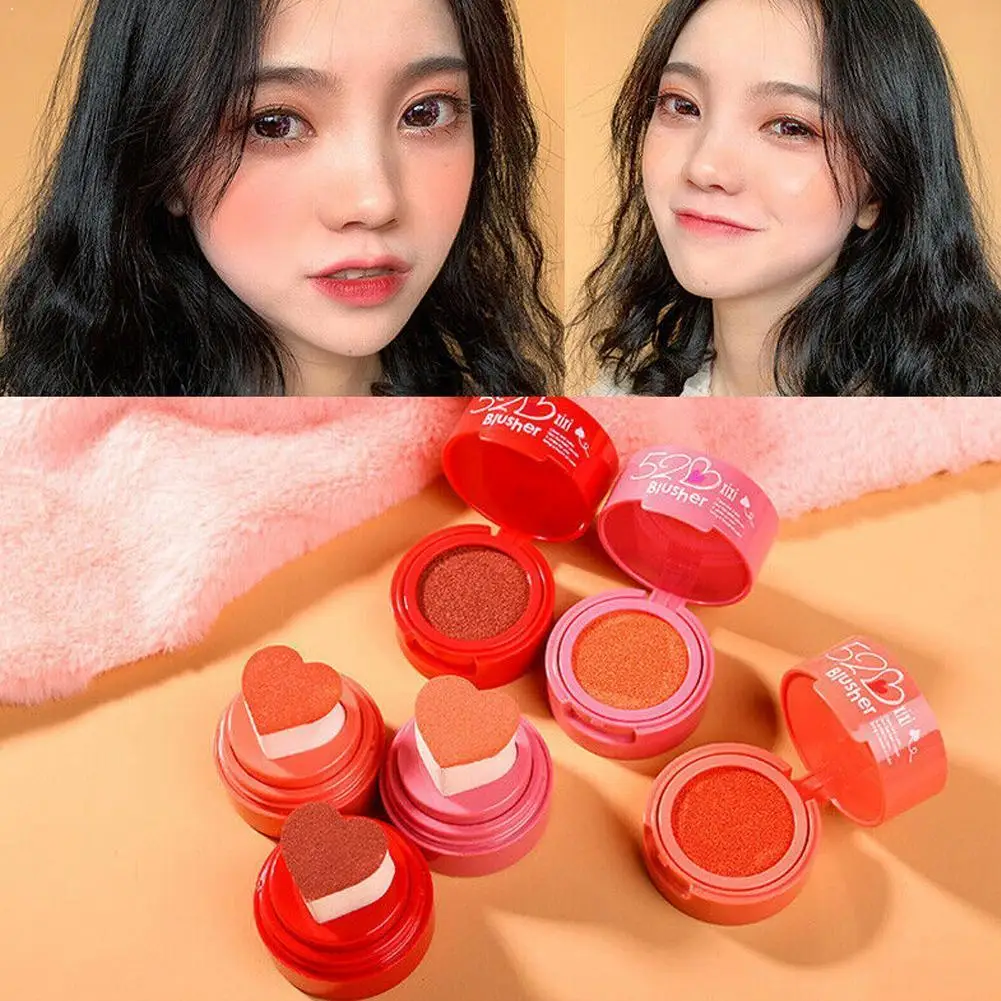 

Orange Peach Color Waterproof Long Lasting Air Love Seal Cushion Contour Palette Blusher Heart Palette Cream Makeup Blush R6A1