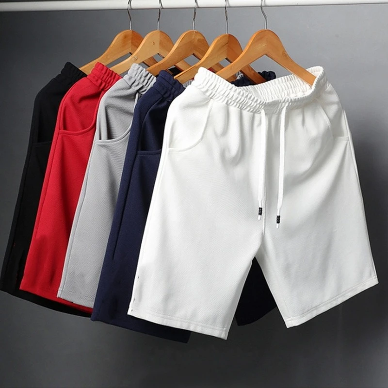 White Shorts Men Japanese Style Polyester Running Sport Shorts for Men Casual Summer Elastic Waist Solid Shorts Printed Clothing casual shorts for women