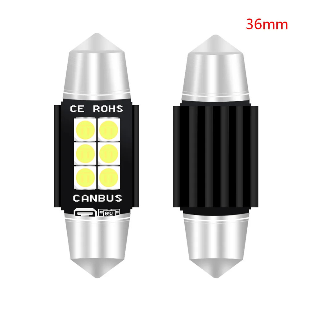 Комплект из 2 предметов, Белый Автомобильный светодиодный 42mm-6smd-3030 12V укрыты внутренной сводной автомобильный светильник Алюминий Корпус Чтение номерного знака Лампы - Испускаемый цвет: 2