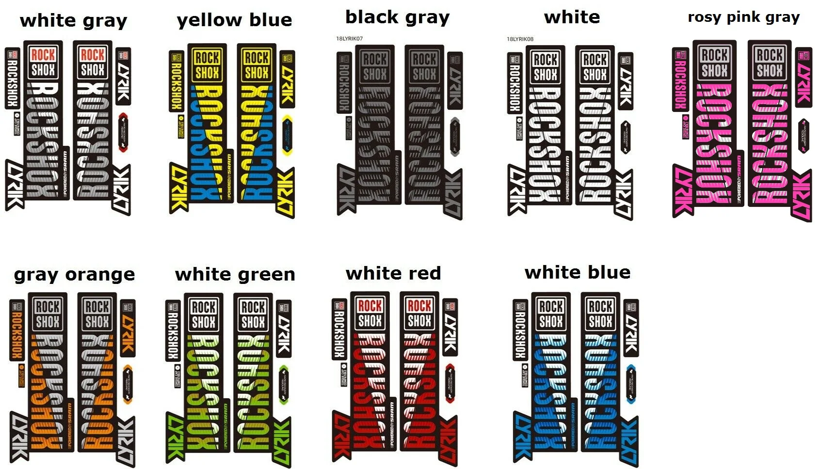 STICKERS AUFKLEBER ADESIVI MTB PEGATINAS HORQUILLA ROCKSHOX WP284 LYRIK