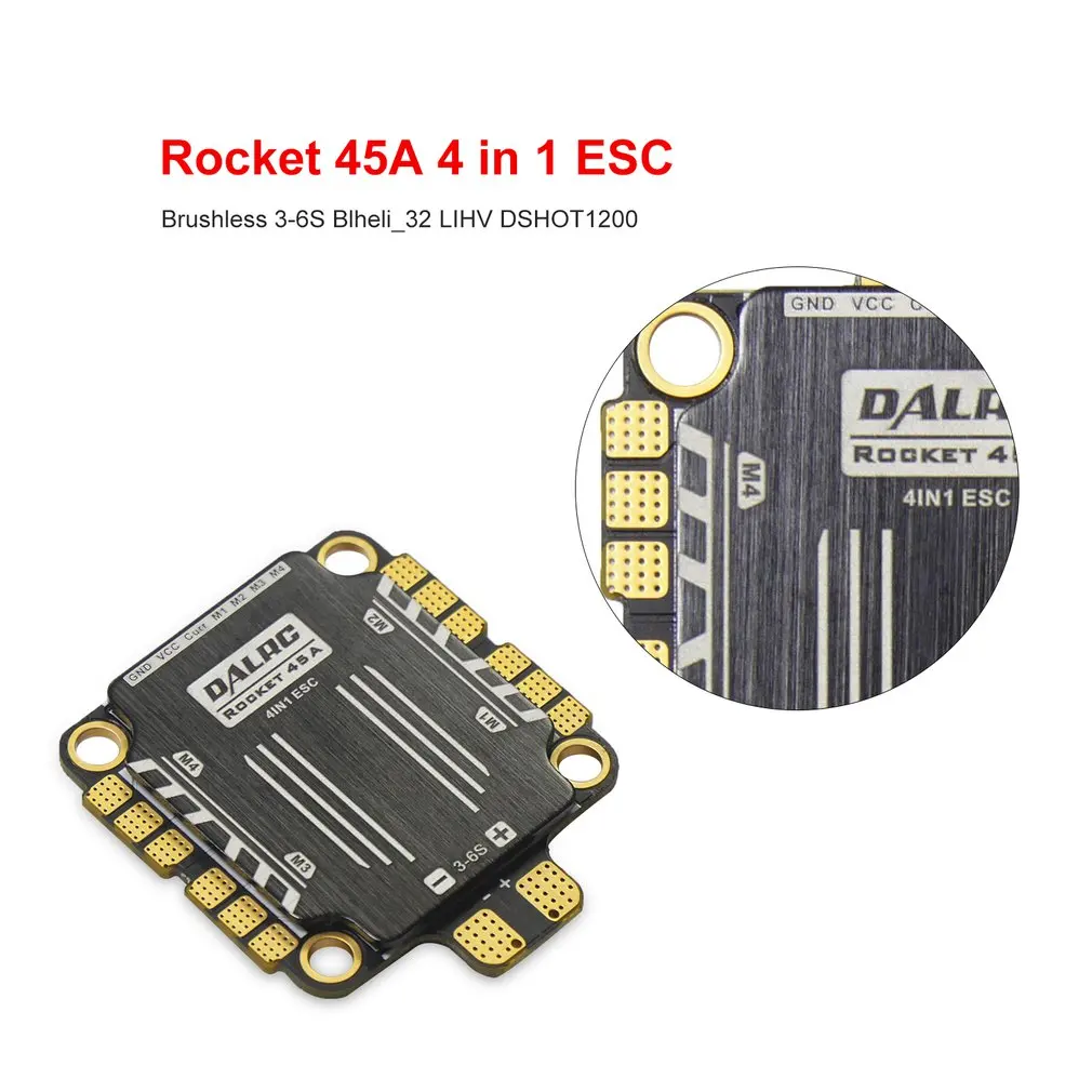 Для DALRC Rocket 45A 4 в 1 ESC Бесщеточный 3-6S Blheli_32 LIHV DSHOT1200 для DIY FPV гоночный Дрон, совместимый с F405 F722 FC