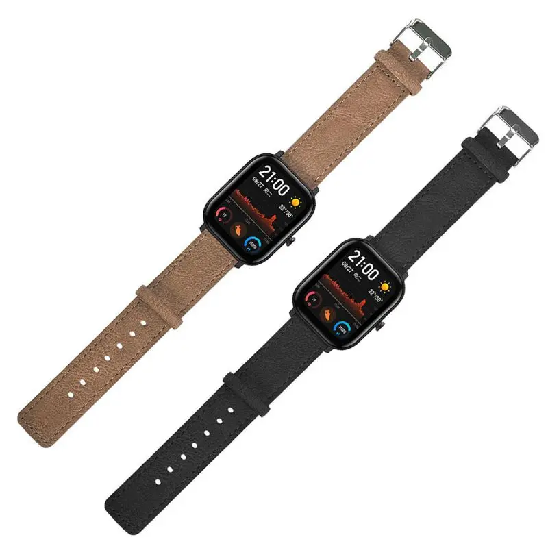Винтажный ремешок из натуральной кожи для часов Huami Amazfit GTS Smart Watch